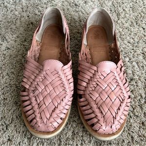 SOLS ‘Ana’ Leather Woven Sandals Shoes